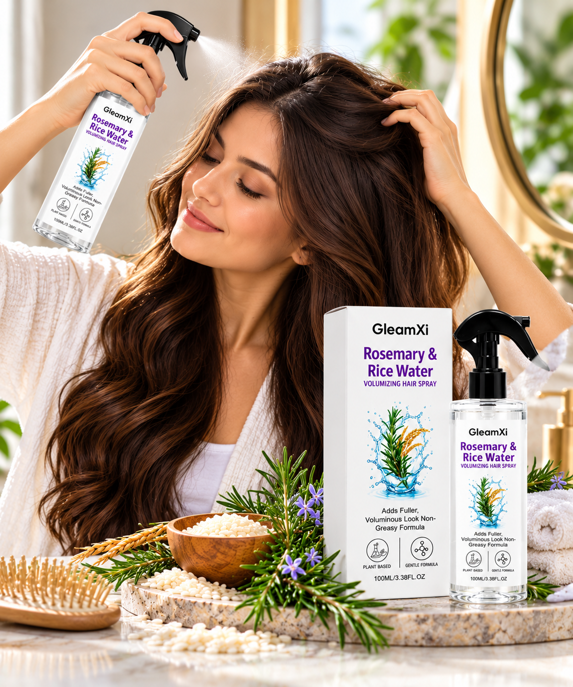 Rosemary Rice Water Spray for Hair & Scalp