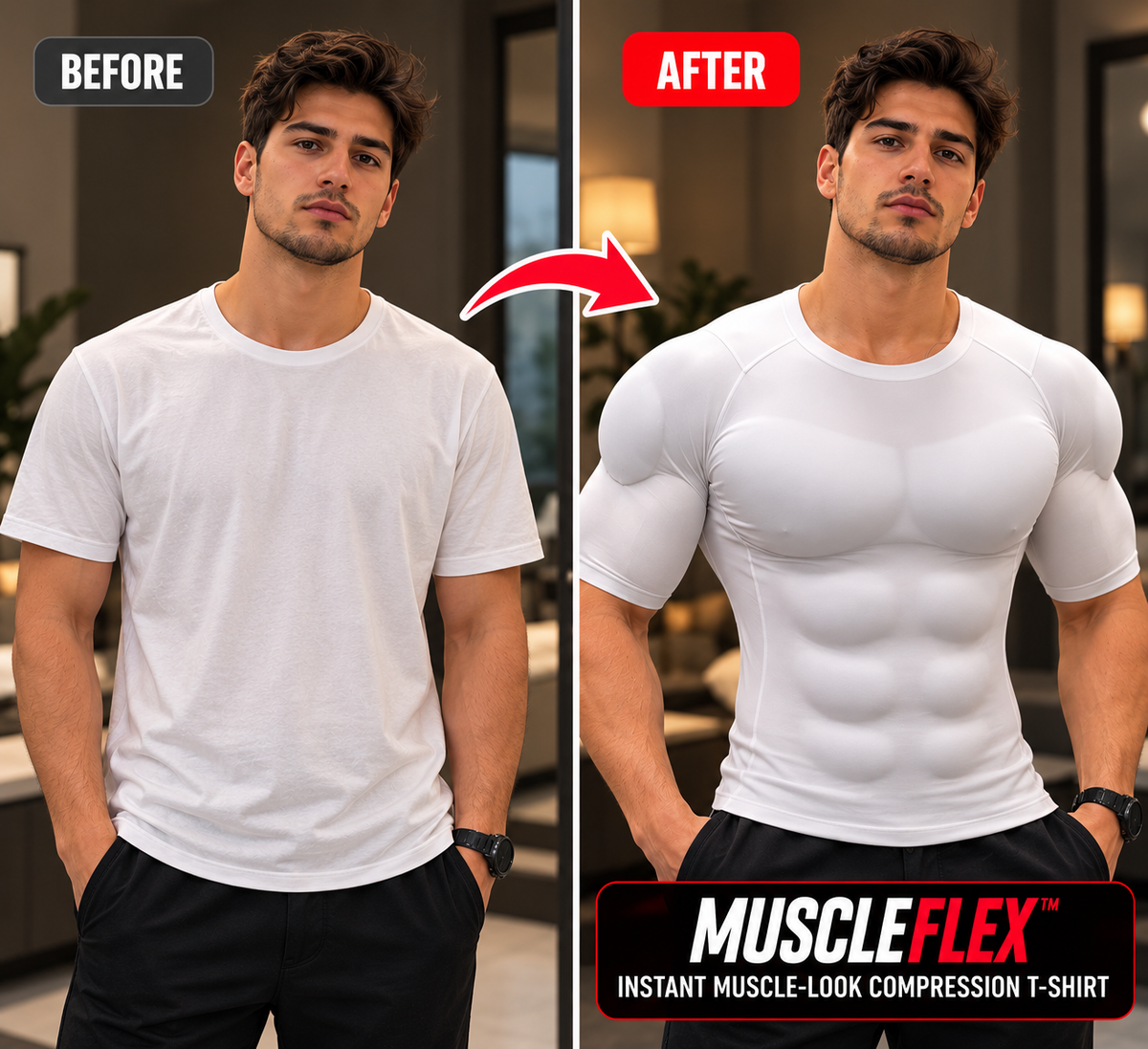 MuscleFlex™ — Instant Muscle-Look Compression T-Shirt