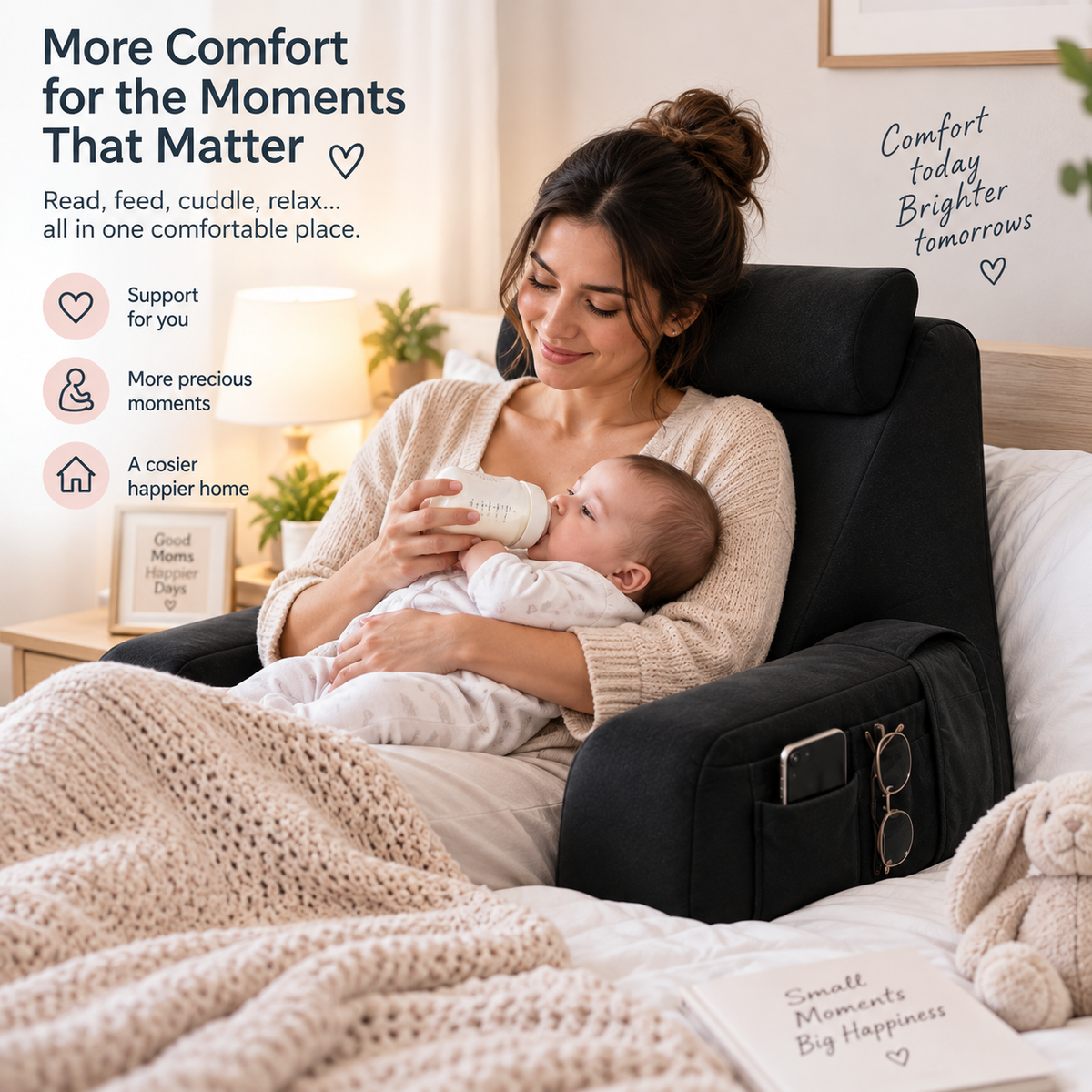 Ergonomic back support pillow with removable Slope