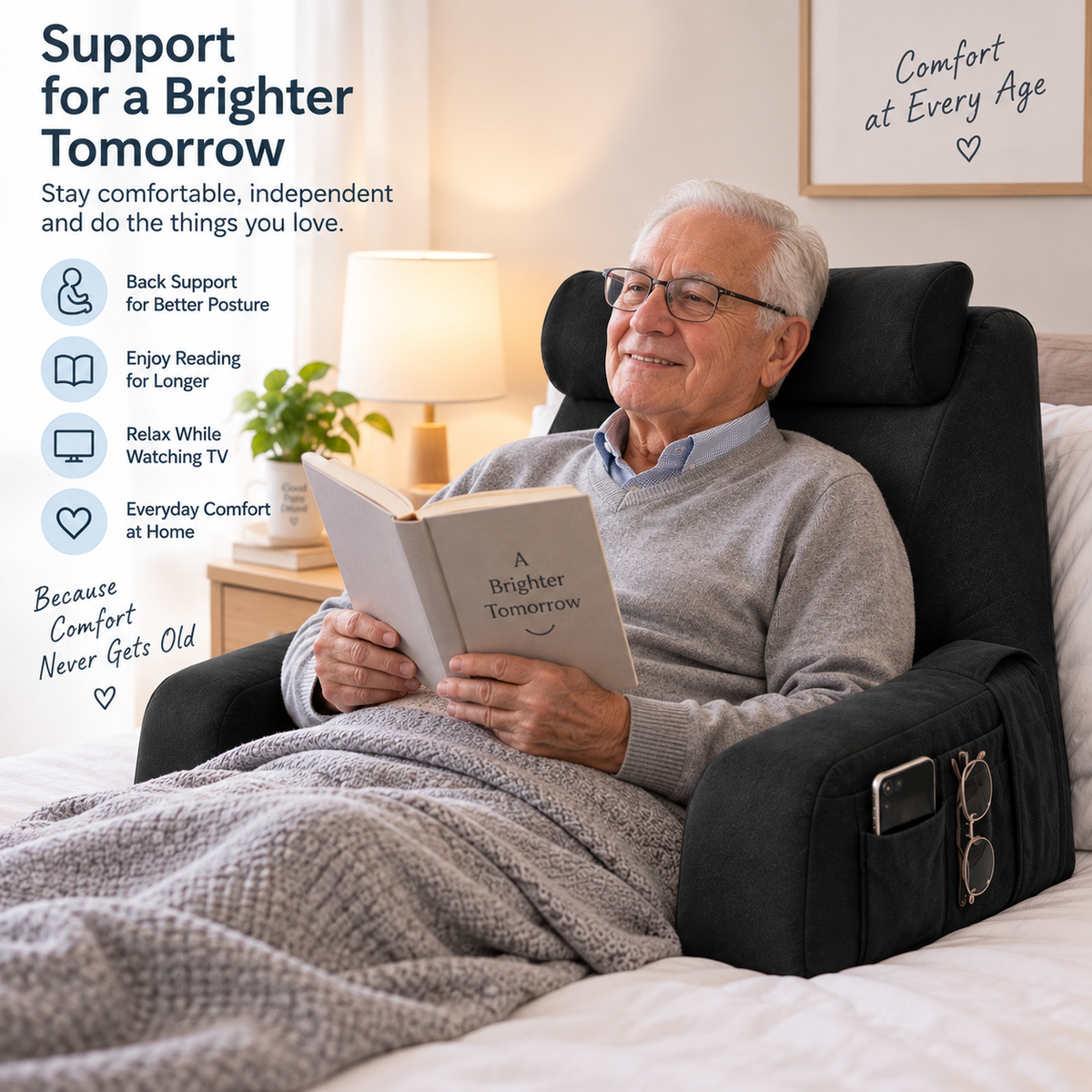 Ergonomic back support pillow with removable Slope