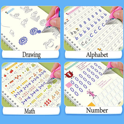 Magic Groove — 4-Piece Reusable Writing Practice book Set